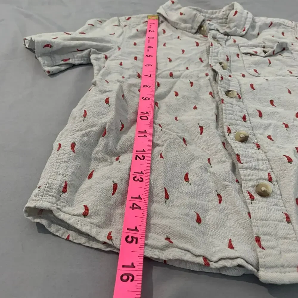 Old Navy Boys Short‑Sleeve Button‑Up Shirt – Size 5T – Chili Pepper Print